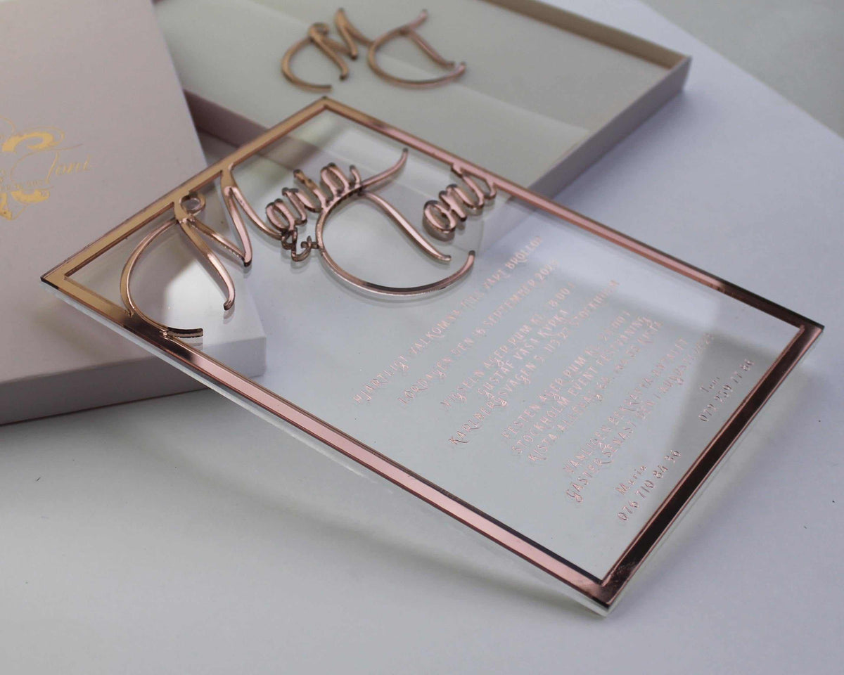 luxury rose gold foil invitation